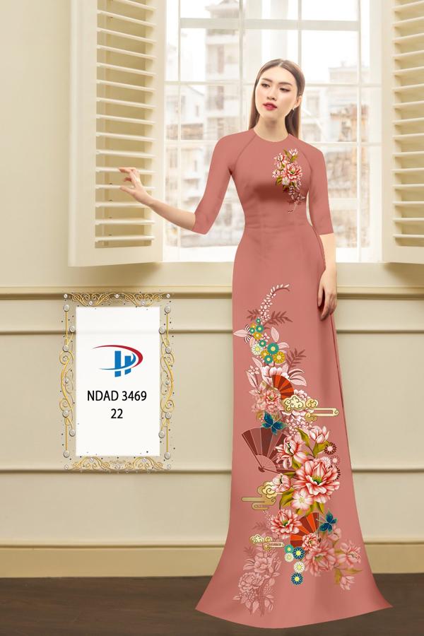 Vải Áo Dài Hoa In 3D AD NDAD3469 20